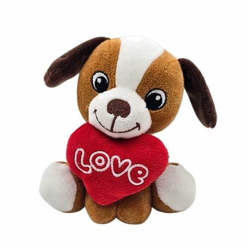 Pluszowa zabawka, szczeniak z sercem, kolor brązowy, 15 cm 119545216