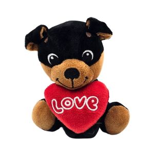 Плюшена играчка кученце със сърце цвят черен 15 см 119545219 - Изкуства и хобита