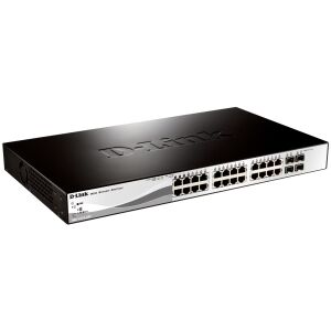 Изглед под ъгъл на D-Link DGS-1210-28P/ME/E 24-портов Gigabit PoE управляем комутатор - D-Link Превключвател