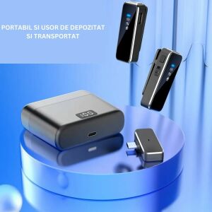 CRISTALIS SALE™ Комплект от 2 безжични микрофона с кутия за зареждане, приемник и два предавателя - Микрофон