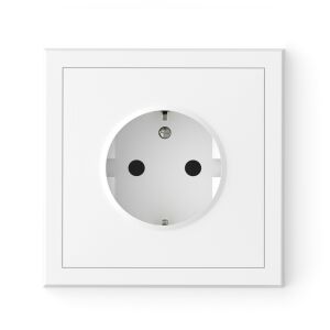 Priză Commel Schuko, albă, cu conexiune cu arc, îngropată - Conectori și mufe