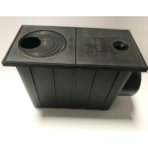 Stebo Dachrinnen-Anschlusskasten 25/33 mit 110mm Seitenauslass für Regenwasserableitung - Sprinkler