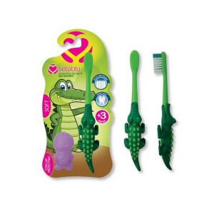 Krokodilos gyermek fogkefe kupakkal - Spazzolino