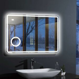 Fürdőszobai LED tükör 90x70cm Welland Luxury-Line G796 | Kozmetikai tükör - Fényerő + színhőfok állítás - Páramentesítő - Digitális óra