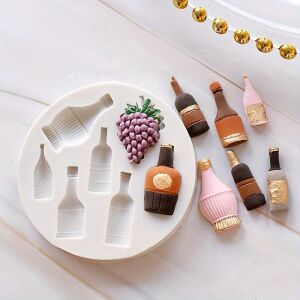 Silikonform zum Backen von Weinflaschen- und Traubenförmigen Kuchen - Koch- & Backgeschirr