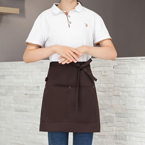 șorț din poliester simplu cu buzunar pentru bărbați și femei, pentru restaurant, casier, barista, bar de sucuri și cafenea 119623671