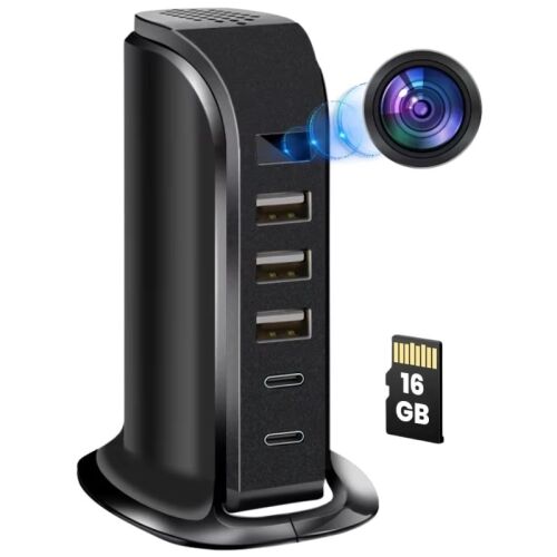 Kémkamera töltőállomásban iUni IP91, 16GB, Wi-Fi, Full HD, mozgásérzékelő, 20W, 2 Type-C port, 3 USB-A port