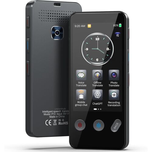 Többfunkciós intelligens fordító, Wi-Fi, 4G, HotSpot, mesterséges intelligencia AI ChatGPT, azonnali hangfordítás online 142 nyelven, online, 19 nyelven offline, fényképfordítás, érintőképern 119625518