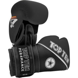 4 Select bőr bokszkesztyű, Top Ten, fekete, 10 oz 119632934 - Box & Harcművészet
