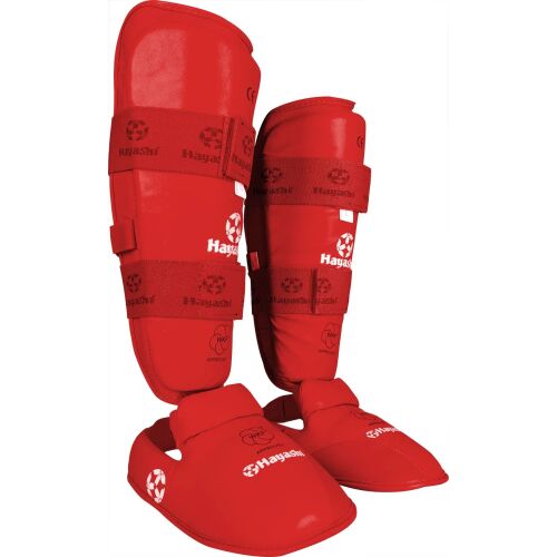 Hayashi WKF jóváhagyott piros sípcsont- és lábvédő karatehoz - Sípcsontvédő