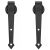 Pair of black matte sliding door roller hangers