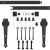 Complete black matte sliding door hardware kit parts