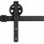 Close-up of Springos black sliding door roller hardware