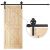 Springos black sliding door hardware with wooden door