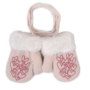 Yo!club téli kesztyű 12 cm - krém/szívecskék 119701366 - Yoclub