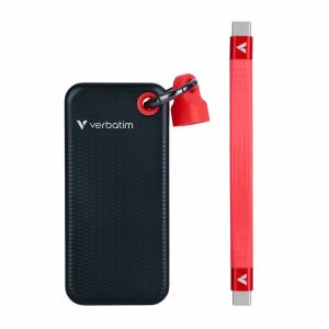 Verbatim Pocket Zewnętrzny dysk SSD USB 3.2 Gen 2, 1TB Czarny/Czerwony