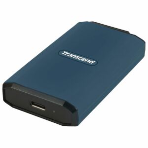 Transcend ESD410C 4TB Kék Külső SSD ferde nézet USB-C porttal - Transcend