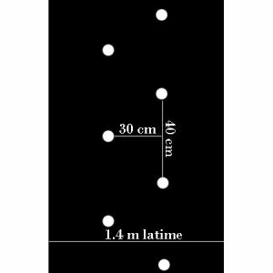 Gelochte schwarze Folie, perforierte Mulchfolie, 1,4x500 m, 30 Mikron, Pflanzlöcher - Gartenbauwerkzeuge