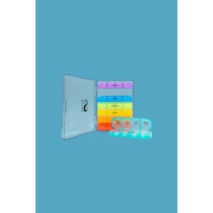 Elysium heti gyógyszeradagoló, 7 napra, 4 rekeszes, átlátszó, színes, magyar felirattal - Gyógyszeradagoló