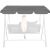 Springos® gray swing canopy, 250x145cm, for outdoor swing beds, person sitting on the swing
