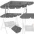 Springos® gray swing canopy, 250x145cm, for outdoor swing beds, multiple views