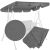 Springos® gray swing canopy, 250x145cm, for outdoor swing beds, close-up of fabric