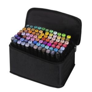 Комплект цветни маркери MT MALATEC, 80 броя, в черен калъф - Маркер