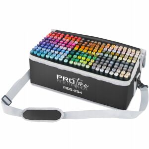 Комплект от 204 алкохолни маркера с двоен връх PROtone в кутия за носене - Маркер