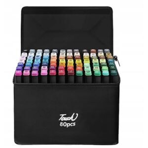 Set de 80 de markere cu două vârfuri Touch în husă de transport - Markere