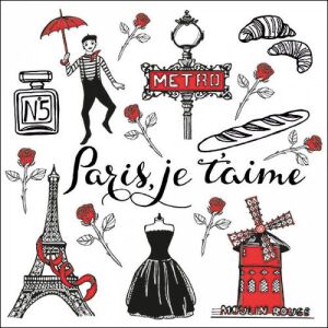 Párizsos szalvéta - Paris je taime