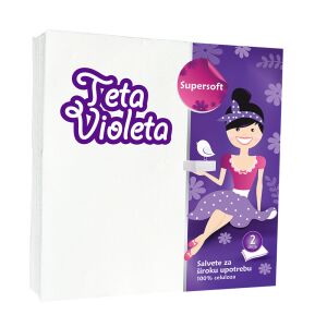 Violeta Szalvéta 25db 2rtg. 38x38cm Fehér 119756433 - Violeta