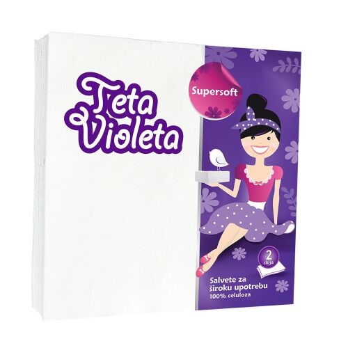 Violeta Szalvéta 25db 2rtg. 38x38cm Fehér 119756433