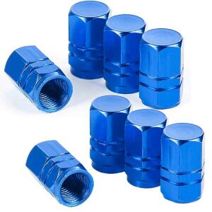 Mercaton készlet, 8 db hatszögletű kupak autószelephez, alumíniumötvözet, hossz 1,8 cm, kék 119757886 - Autó szelepsapka