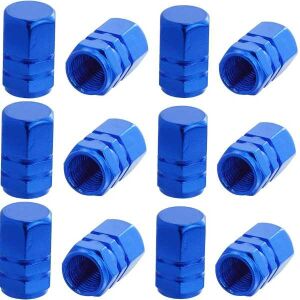 Mercaton készlet, 12 db hatszögletű kupak autószelephez, alumíniumötvözet, hossz 1,8 cm, kék