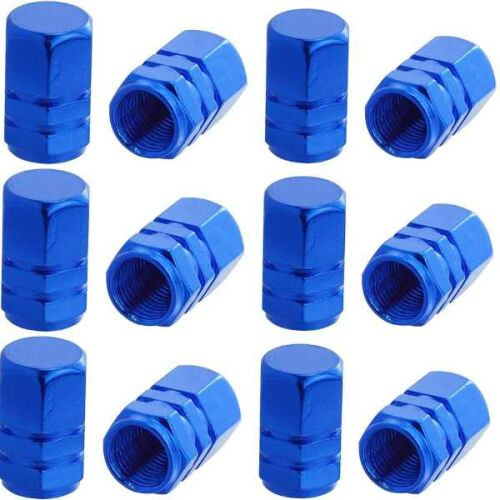Mercaton készlet, 12 db hatszögletű kupak autószelephez, alumíniumötvözet, hossz 1,8 cm, kék
