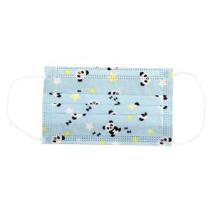Niebieska maska ​​na twarz dla dzieci z pandami, 3-warstwowa, 50 sztuk - Uroda i zdrowie