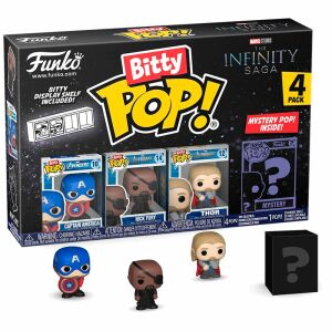 Marvel Bitty POP! 4-pakiet z Kapitanem Ameryką, Nickiem Fury, Thorem i tajemniczą figurką - Funko