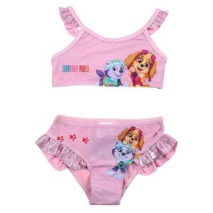 Nickelodeon Paw Patrol rosa Rüschen Bikini Badeanzug für Kleinkinder - Bademode für Kinder