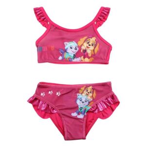Nickelodeon Paw Patrol розов бански костюм с къдрички за момичета - Детски бански костюми