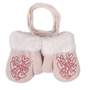 Yo!club téli kesztyű 12 cm - krém/szívecskék 119771911 - Yoclub