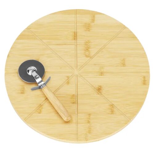 Springos Bambusz Pizzalap és Pizzavágó Készlet - 33 cm