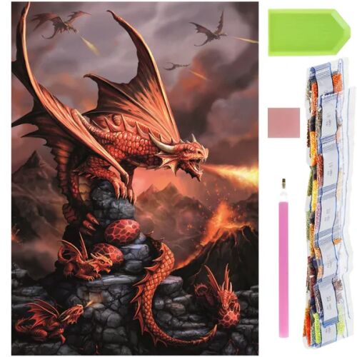 Springos Sárkány Gyémántfestő Készlet 40x30 cm