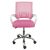 Pepita rózsaszín ergonomikus irodai forgószék, hálós háttámla, állítható magasság, elölnézet