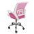Pepita rózsaszín ergonomikus irodai forgószék, hálós háttámla, állítható magasság, hátsó nézet
