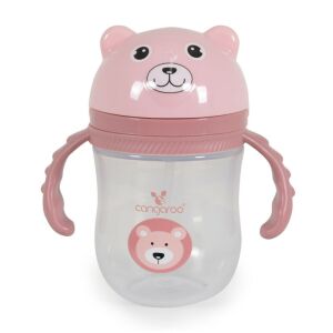 Cangaroo Training Cup with Straw Berry szívószálas pohár 240 ml 6hó+  rózsaszín 119819250 - Itatópohár, pohár