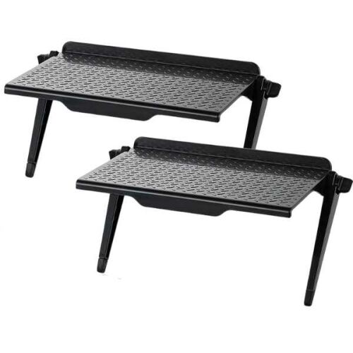 2 db állítható TV polc, fekete, távirányítók, routerek és egyéb apró tárgyak tárolására