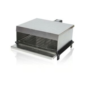 Party grill Rubino PG-06I, 800W, Kivehető tálca fogantyúval és grillsütővel, Ezüst