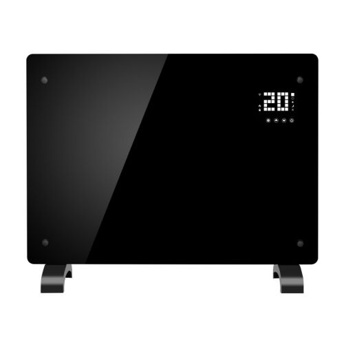 Elite WGPHD-18 1800W fekete üvegpanel elektromos fűtőtest Wi-Fi-vel, időzítővel és LED kijelzővel
