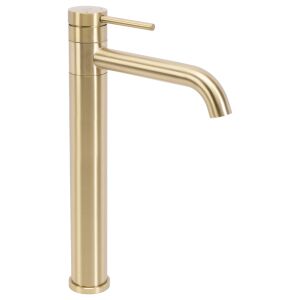 Waschbeckenarmatur Rea LUNGIS Brush Gold Super High 119834764 - WC-Sitze, Duschkabine, Wasserhahn, Duschtür, Badezimmerschrank, Wäschekörbe und Brausegarnitur