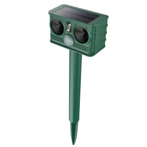 GoBERA® kártevőellenes ultrahangos készülék, napelemes/USB újratölthető akkumulátor, rágcsáló elleni, kutyaellenes, szarvas, macskák, szög 120, hatótávolság 8-12 m, vízálló IP54, mozgásérzéke 119840199 - GoBERA